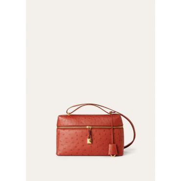 Loro Piana - Extra Bag L27 Ostrich Saddle Leather, Woman, Deep Kummel/Sun Gold, Size: NR
