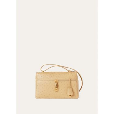 Loro Piana - Extra Bag L27 Ostrich Saddle Leather, Woman, Orix/Sun Gold, Size: NR