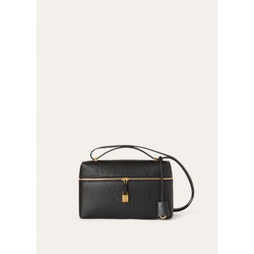 Loro Piana - Extra Bag L27 Ostrich Saddle Leather, Woman, Black/Sun Gold, Size: NR