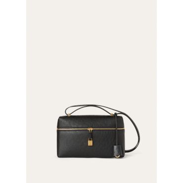 Loro Piana - Extra Bag L27 Ostrich Saddle Leather, Woman, Black/Sun Gold, Size: NR