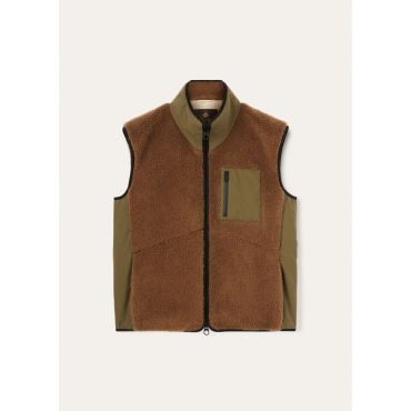 Loro Piana - Ander Gilet Curly Cashfur, Man, Antelope Brown/Pear Melange, Size: XXL