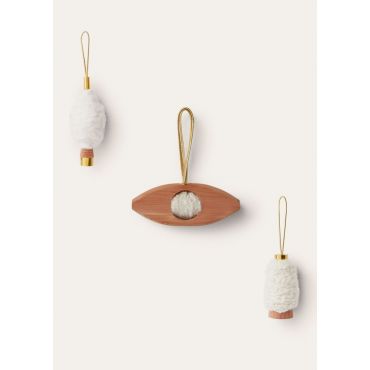 Loro Piana - Set Of 3 Weaving Tools Cash Christmas Ornament, Nougat/Light Cedar/White, Size: NR