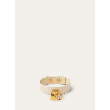 Loro Piana - Extra Bracelet Saddle Leather Tg S/m L/xl, Woman, Whisper White/Jewel Sun Gold, Size: L