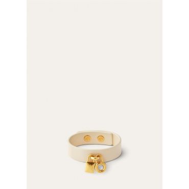 Loro Piana - Extra Bracelet Saddle Leather Tg S/m L/xl, Woman, Whisper White/Jewel Sun Gold, Size: L