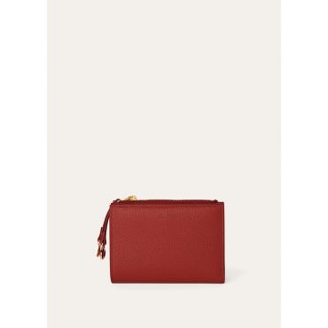 Loro Piana - Extra Bifold Zip Wallet Linen Calf, Woman, Deep Kummel/Sun Gold, Size: NR