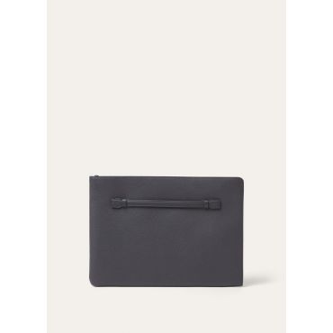 Loro Piana - Extra A4 Pouch Tender Calf, Man, Blue Navy/Onyx, Size: NR