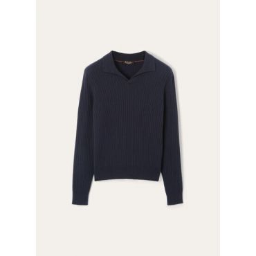 Loro Piana - Lexington Baby Cash Polo Gg 12, Man, Blue Navy, Size: 58