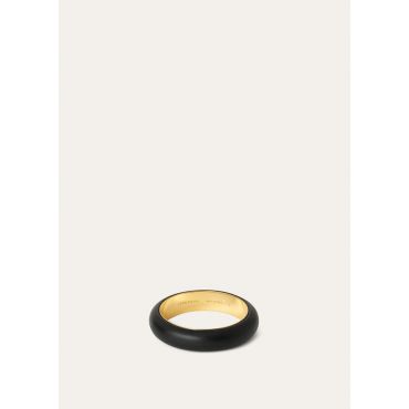 Loro Piana - Duo Bangle Bracelet Rounded Calf, Woman, Black/Jewel Sun Gold, Size: S