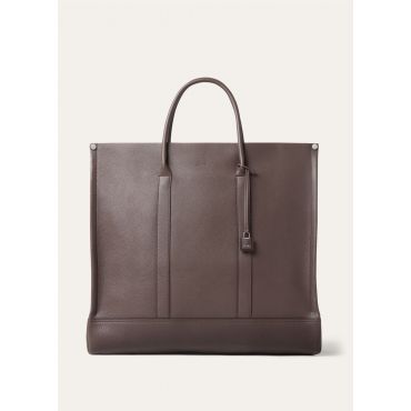 Loro Piana - Beam Tote Large Tender Calf, Man, Dark Chocolate Licorice/Onyx, Size: NR