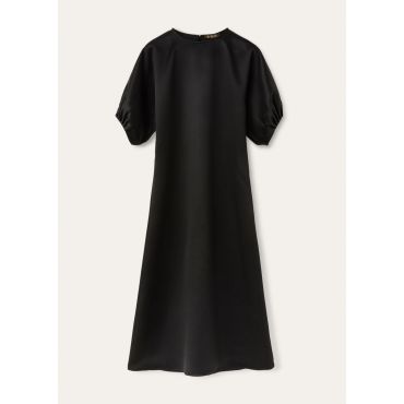 Loro Piana - Bess Dress Satin Mireille, Woman, Black, Size: 42