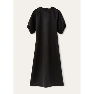 Loro Piana - Bess Dress Satin Mireille, Woman, Black, Size: 42