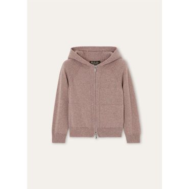 Loro Piana - Merano Kid Hooded Bomber Baby Cash Gg 12, Ashen Pink Melange, Size: 2