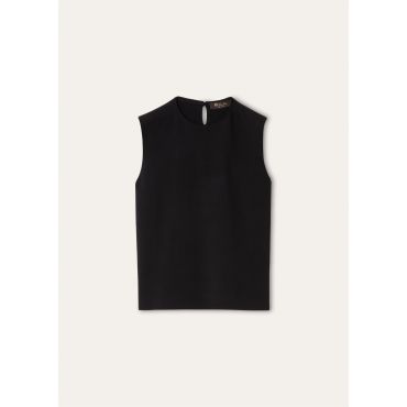 Loro Piana - Siena Top Silk Cotton Gg 18, Woman, Black, Size: 44