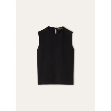Loro Piana - Siena Top Silk Cotton Gg 18, Woman, Black, Size: 44