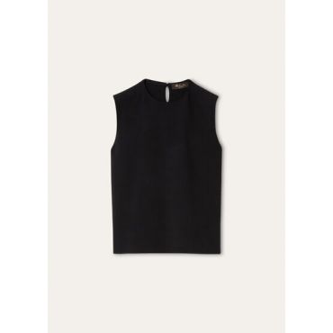 Loro Piana - Siena Top Silk Cotton Gg 18, Woman, Black, Size: 44