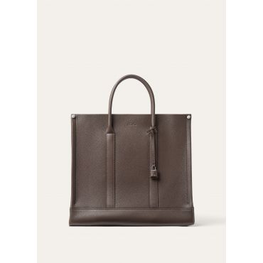 Loro Piana - Beam Tote Small Tender Calf, Man, Dark Chocolate Licorice/Onyx, Size: NR