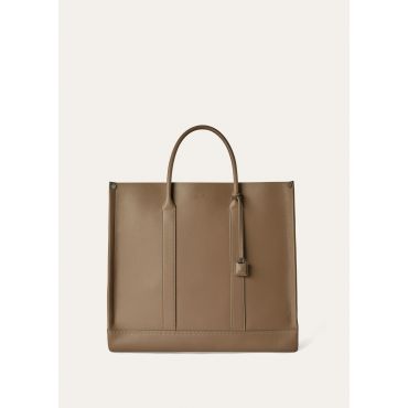 Loro Piana - Beam Tote Small Tender Calf, Man, Warm Mastic/Onyx, Size: NR