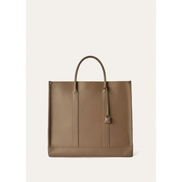 Loro Piana - Beam Tote Small Tender Calf, Man, Warm Mastic/Onyx, Size: NR