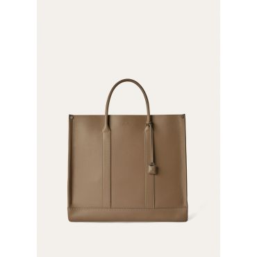 Loro Piana - Beam Tote Small Tender Calf, Man, Warm Mastic/Onyx, Size: NR