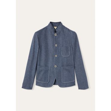 Loro Piana - Spagna Mini Sb Jacket Denim Flower, Woman, Surge Blue, Size: 38