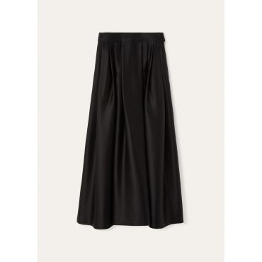 Loro Piana - Aishia Skirt Satin Mireille, Woman, Black, Size: 38