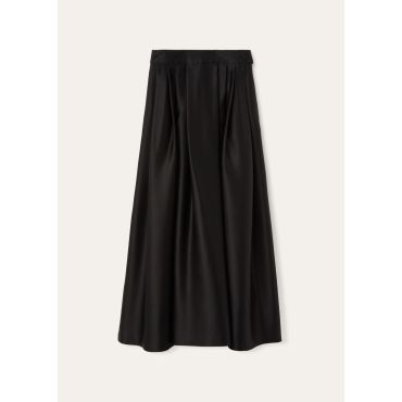Loro Piana - Aishia Skirt Satin Mireille, Woman, Black, Size: 38