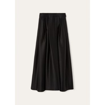 Loro Piana - Aishia Skirt Satin Mireille, Woman, Black, Size: 42