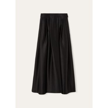 Loro Piana - Aishia Skirt Satin Mireille, Woman, Black, Size: 38