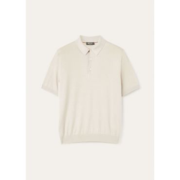 Loro Piana - Sottile Polo Mc Wool Cash Silk Gg 18, Man, Natural Unito, Size: 56