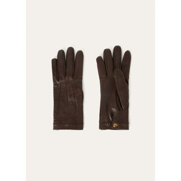 Loro Piana - Marly Gloves Plonge', Woman, Very Dark Brown, Size: S