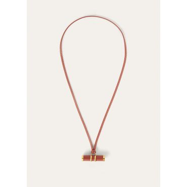 Loro Piana - Caleidoscope Necklace Rounded Calf, Woman, Deep Kummel/Sun Gold, Size: NR