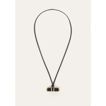 Loro Piana - Caleidoscope Necklace Rounded Calf, Woman, Black/Jewel Sun Gold, Size: NR