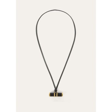 Loro Piana - Caleidoscope Necklace Rounded Calf, Woman, Black/Jewel Sun Gold, Size: NR