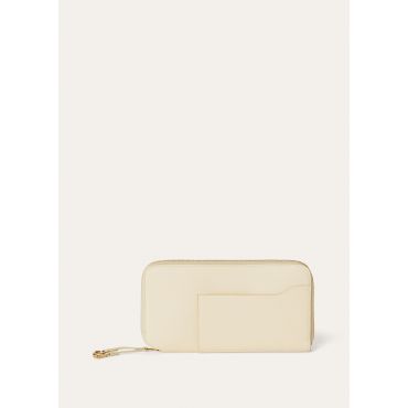 Loro Piana - Extra Continental Zip Around Wallet Linen Calf, Woman, Sunday Morning/Sun Gold, Size: NR