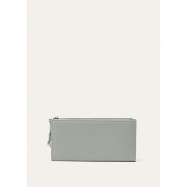 Loro Piana - Extra Bifold Purse Linen Calf, Woman, Eucalyptus/Antique Silver, Size: NR