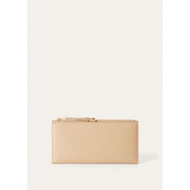 Loro Piana - Extra Bifold Purse Linen Calf, Woman, Light Mastic/Sun Gold, Size: NR