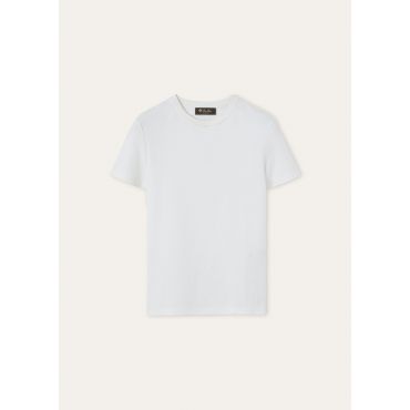 Loro Piana - Neo My-t T-shirt Cotton, Woman, Optical White, Size: 50