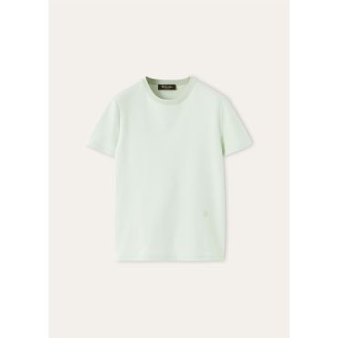 Loro Piana - Neo My-t T-shirt Cotton, Woman, Iced Noise, Size: 36