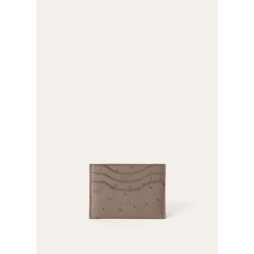 Loro Piana - Extra Cardholder Ostrich Saddle, Man, Warm Mastic, Size: NR