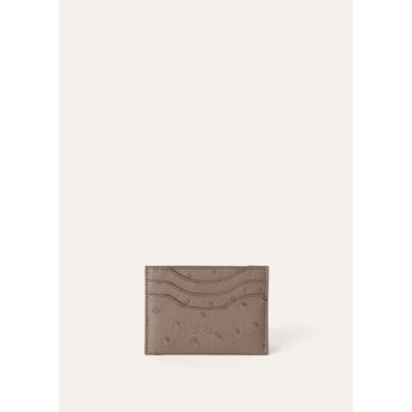 Loro Piana - Extra Cardholder Ostrich Saddle, Man, Warm Mastic, Size: NR
