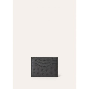 Loro Piana - Extra Cardholder Ostrich Saddle, Man, Navy Blue, Size: NR