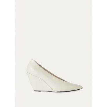 Loro Piana - Viola High Wedge Pump Crispy Calf, Woman, Cookies And Cream, Size: 38,5