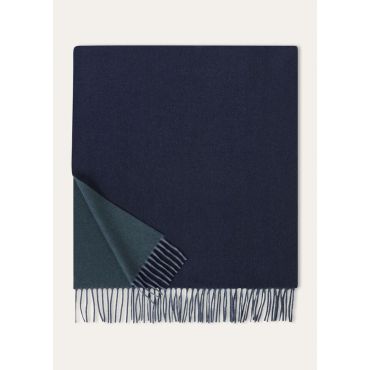 Loro Piana - Sciarpa Two Tone Baby Cash U., Man, Eclipse Blue/Emerald Noire, Size: NR