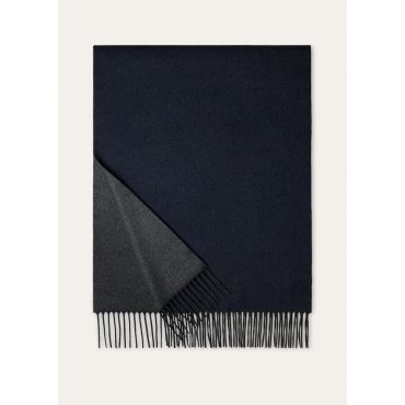 Loro Piana - Sciarpa Two Tone Baby Cash U., Man, Blue Navy/Grey Melange, Size: NR