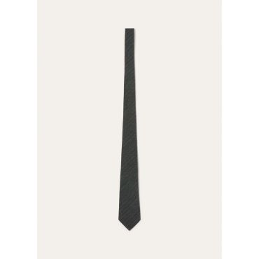 Loro Piana - Tie English Chevron Wool, Man, Dark Grey, Size: NR