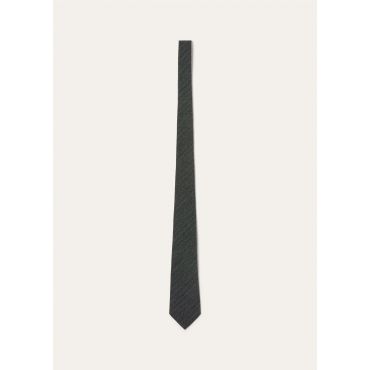 Loro Piana - Tie English Chevron Wool, Man, Dark Grey, Size: NR