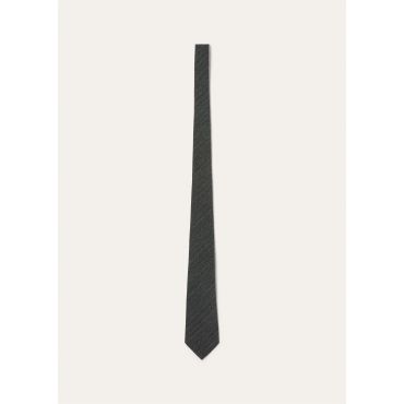 Loro Piana - Tie English Chevron Wool, Man, Dark Grey, Size: NR