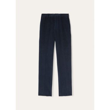 Loro Piana - Jarno Trousers Soft Corduroy, Man, Navy Blue, Size: 56