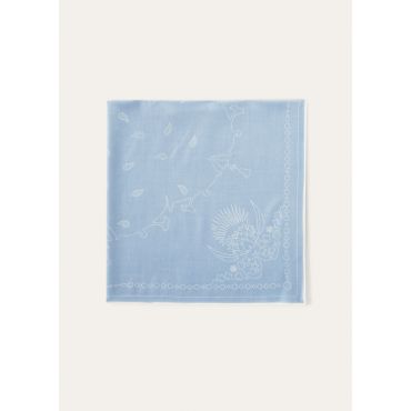 Loro Piana - Carre' Cardo Decor Wool, Woman, Dusty Blue/White, Size: NR