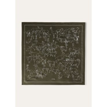 Loro Piana - Foulard The Art Of Finest Fibers Silk, Woman, Forest Night/White, Size: NR